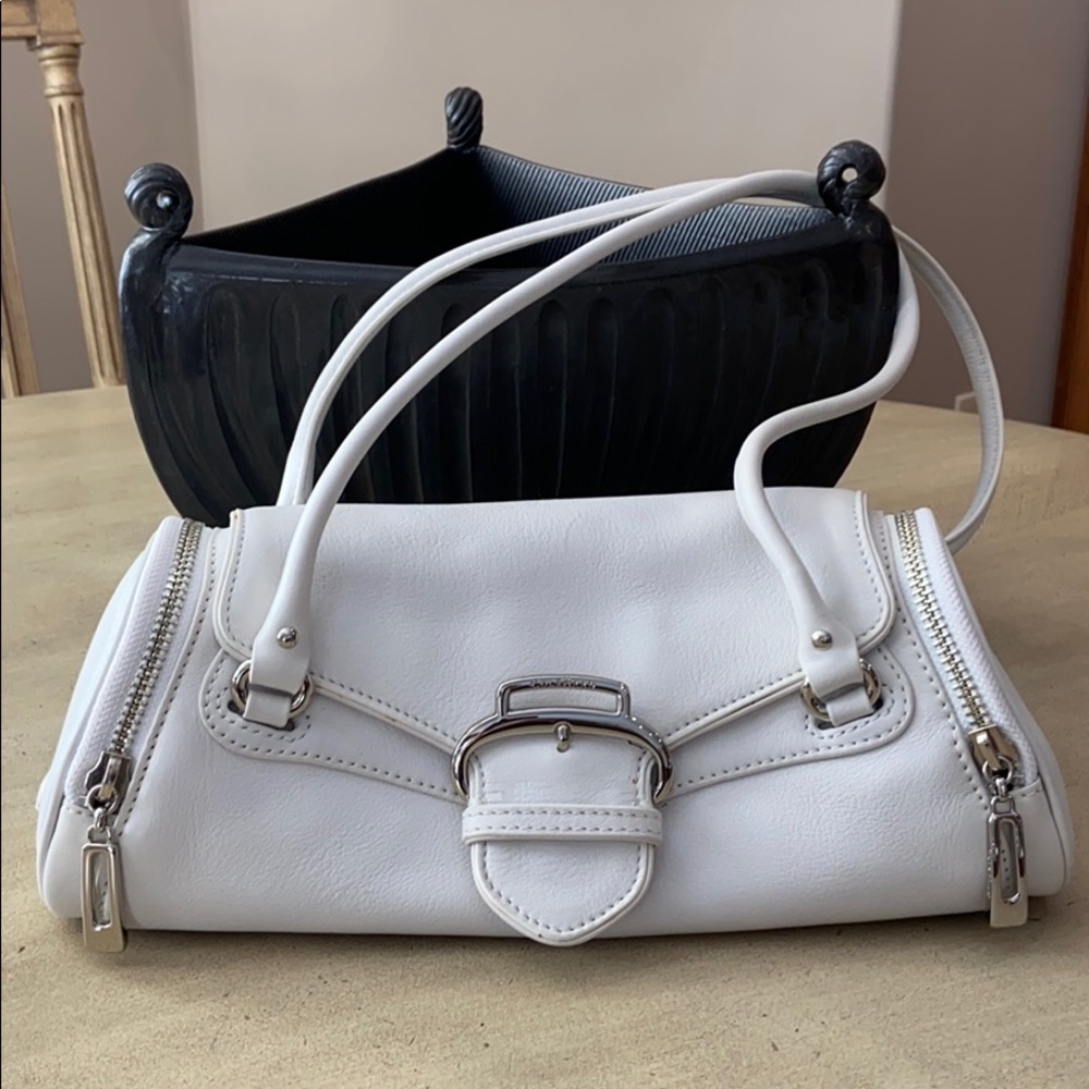 COLE HANN WHITE LEATHER HANDBAG